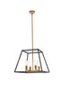 Elegant Lighting - LD720D20BRK - Four Light Pendant - Declan - Black And Brass