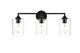 Elegant Lighting - LD7315W23BLK - Three Light Bath Sconce - Mayson - Black and Clear