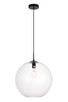 Elegant Lighting - LDPD2112 - One Light Pendant - Placido - Black and Clear