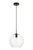 Elegant Lighting - LDPD2114 - One Light Pendant - Placido - Black and Clear