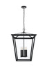 Elegant Lighting - OD334H27BK - Four Light Outdoor Pendant - Oxford - Black