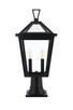 Elegant Lighting - OD334P22BK - Two Light Outdoor Post Mount - Frankford - Black