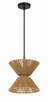 Craftmade - 58591-FBWAL - One Light Pendant - Serena - Flat Black/Walnut