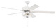 Craftmade - S101WPLN5-60WWOK - 60 Ceiling Fan - Super Pro 101 - White/Polished Nickel