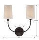 Sylvan Two Light Wall Sconce (2242-DB)