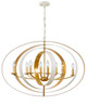 Crystorama - 588-MT-GA - Eight Light Chandelier - Luna - Matte White + Antique Gold