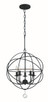 Crystorama - 9224-BK - Five Light Mini Chandelier - Solaris - Black