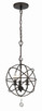 Crystorama - 9225-EB - Three Light Mini Chandelier - Solaris - English Bronze