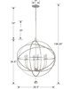 Solaris Six Light Chandelier (9228-OS)