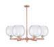 Innovations - 716-6CR-AC-G124-10 - Six Light Chandelier - Arcadia - Antique Copper