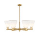 Innovations - 716-6CR-BB-GBC-81 - Six Light Chandelier - Arcadia - Brushed Brass