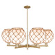 Innovations - 716-6CR-CB-G121-10RB - Six Light Chandelier - Arcadia - Champagne Bronze