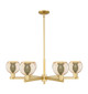 Innovations - 716-6CR-SG-G128-6 - Six Light Chandelier - Arcadia - Satin Gold