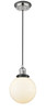Innovations - 201CBP-PNBK-G201-8 - One Light Mini Pendant - Franklin Restoration - Polished Nickel