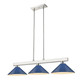 Z-Lite - 152BN-MNB - Three Light Billiard - Cobalt - Brushed Nickel