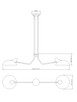 Bellamy Two Light Linear Chandelier (1942-2L-MB)