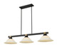 Z-Lite - 1955-3MB-RB-WM16 - Three Light Billiard - Bronte - Matte Black + Rubbed Brass