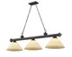Z-Lite - 2306-3BRZ-AGM14 - Three Light Billiard - Cordon - Bronze