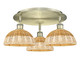 Innovations - 516-3C-AB-NBD2-9-NAT - Three Light Semi-Flush Mount - Ballston - Antique Brass