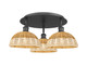 Innovations - 516-3C-BK-NBD2-9-NAT - Three Light Semi-Flush Mount - Ballston - Matte Black