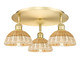 Innovations - 516-3C-SG-NBD2-75-NAT - Three Light Semi-Flush Mount - Ballston - Satin Gold