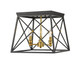 Z-Lite - 447F14-MB-OBR - Three Light Flush Mount - Trestle - Matte Black + Olde Brass