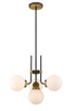 Z-Lite - 477-4MB-OBR - Four Light Chandelier - Parsons - Matte Black + Olde Brass