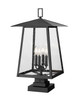 Z-Lite - 5015PHBS-SQPM-BK - Four Light Outdoor Pier Mounted Fixture - Rainer - Black