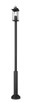 Tiberius Four Light Outdoor Post Mounted Fixture (5017PHBR-5010P-BK)