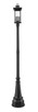 Tiberius Four Light Outdoor Post Mounted Fixture (5017PHBR-564P-BK)