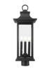Tiberius Four Light Outdoor Post Mount Fixture (5017PHBR-BK)