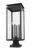 Nova Four Light Outdoor Pier Mounted Fixture (5018PHBS-SQPM-BK) Nova Four Light Outdoor Pier Mounted Fixture (5018PHBS-SQPM-BK)