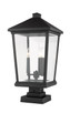 Beacon Three Light Outdoor Pier Mounted Fixture (568PHXLS-SQPM-BK)