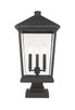 Z-Lite - 568PHXLS-SQPM-ORB - Three Light Outdoor Pier Mounted Fixture - Beacon - Oil Rubbed Bronze
