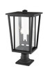 Seoul Two Light Outdoor Pier Mounted Fixture (571PHBR-533PM-BK)