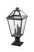 Talbot Three Light Outdoor Pier Mounted Fixture (579PHBR-533PM-BK)