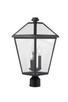 Talbot Three Light Outdoor Post Mount Fixture (579PHBR-BK)