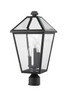 Talbot Three Light Outdoor Post Mount Fixture (579PHBR-BK)