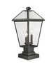 Talbot Three Light Outdoor Pier Mounted Fixture (579PHBS-SQPM-BK)