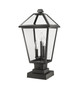 Talbot Three Light Outdoor Pier Mounted Fixture (579PHBS-SQPM-BK)
