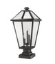 Talbot Three Light Outdoor Pier Mounted Fixture (579PHXLS-SQPM-BK)
