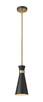Z-Lite - 728MP-MB-HBR - One Light Pendant - Soriano - Matte Black + Heritage Brass
