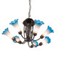 Pink/Blue Seven Light Chandelier (251584)