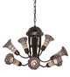 Stained Glass Pond Lily Seven Light Chandelier (251595)