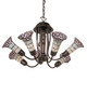 Stained Glass Pond Lily Seven Light Chandelier (251595)