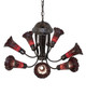 Stained Glass Pond Lily Seven Light Chandelier (251596)