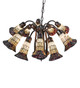 Stained Glass Pond Lily 12 Light Chandelier (251603)