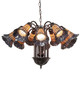 Stained Glass Pond Lily 12 Light Chandelier (251605)