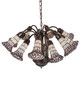 Stained Glass Pond Lily 12 Light Chandelier (251608)