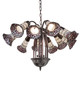 Stained Glass Pond Lily 12 Light Chandelier (251608)